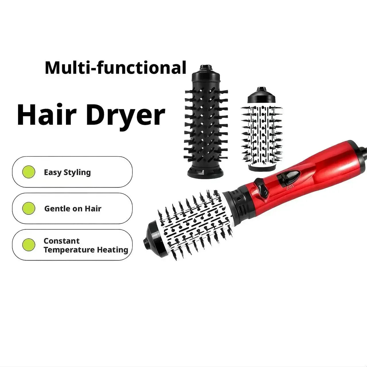 Hair Dryer Brush One Step Hot Air Styler Automatic Rotating Anti-Scald Constant Temperature Straight Curling Iron for Home Use Peaceful Pleasures Health and Wellness
