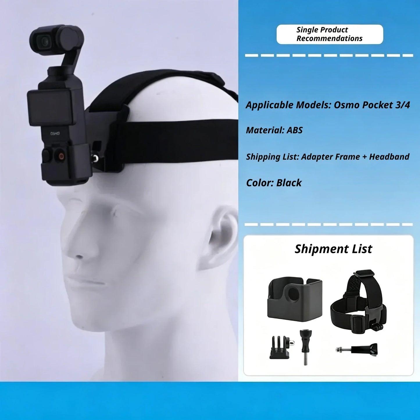 DJI Osmo Pocket 3/4 Head Strap, Chest Mount & Backpack Clip Kit