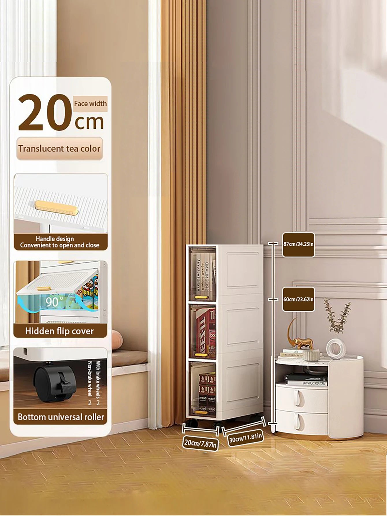 Ultra-Thin Gap Storage Cabinet for Kitchen & Bathroom Peaceful Pleasures Health and Wellness 3 Layers United States