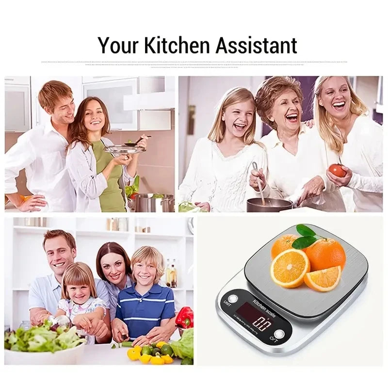 Household Kitchen Scale Electronic Food Scale Baking Scale Measuring Tool Stainless Steel Platform With Lcd Display 5kg/ 10kg Peaceful Pleasures Health and Wellness