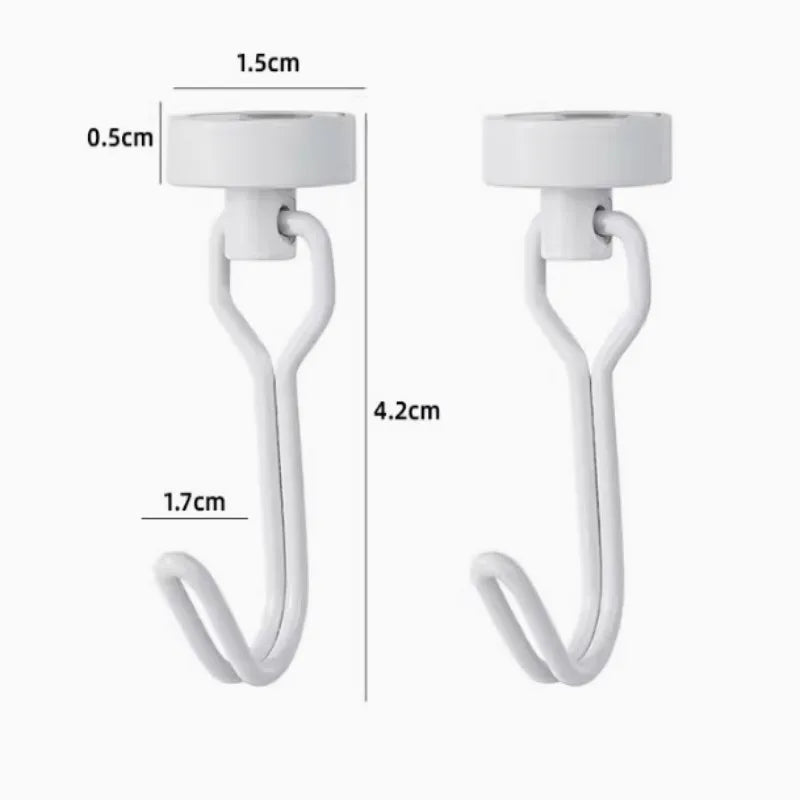 Neodymium Magnetic Hooks 5KG | 360° Swivel No-Drill 4-Pack