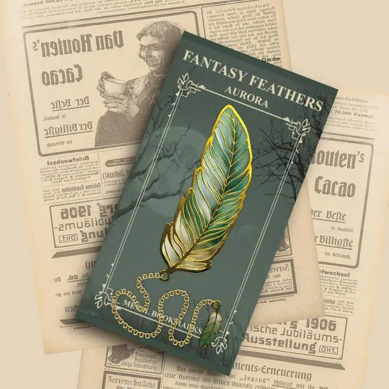 Vintage Gold Metal Bookmark with Chain Pendant | Page Divider
