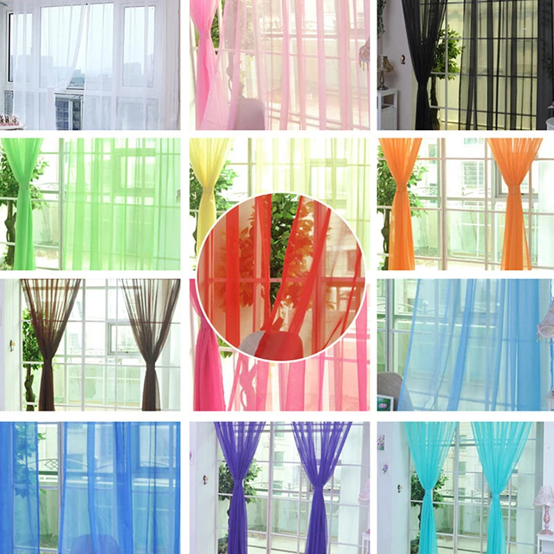 Transparent Window Gauze Solid Color Wedding Glass Gauze Household Products Light Luxury Style Easy To Install Curtains Peaceful Pleasures Health and Wellness