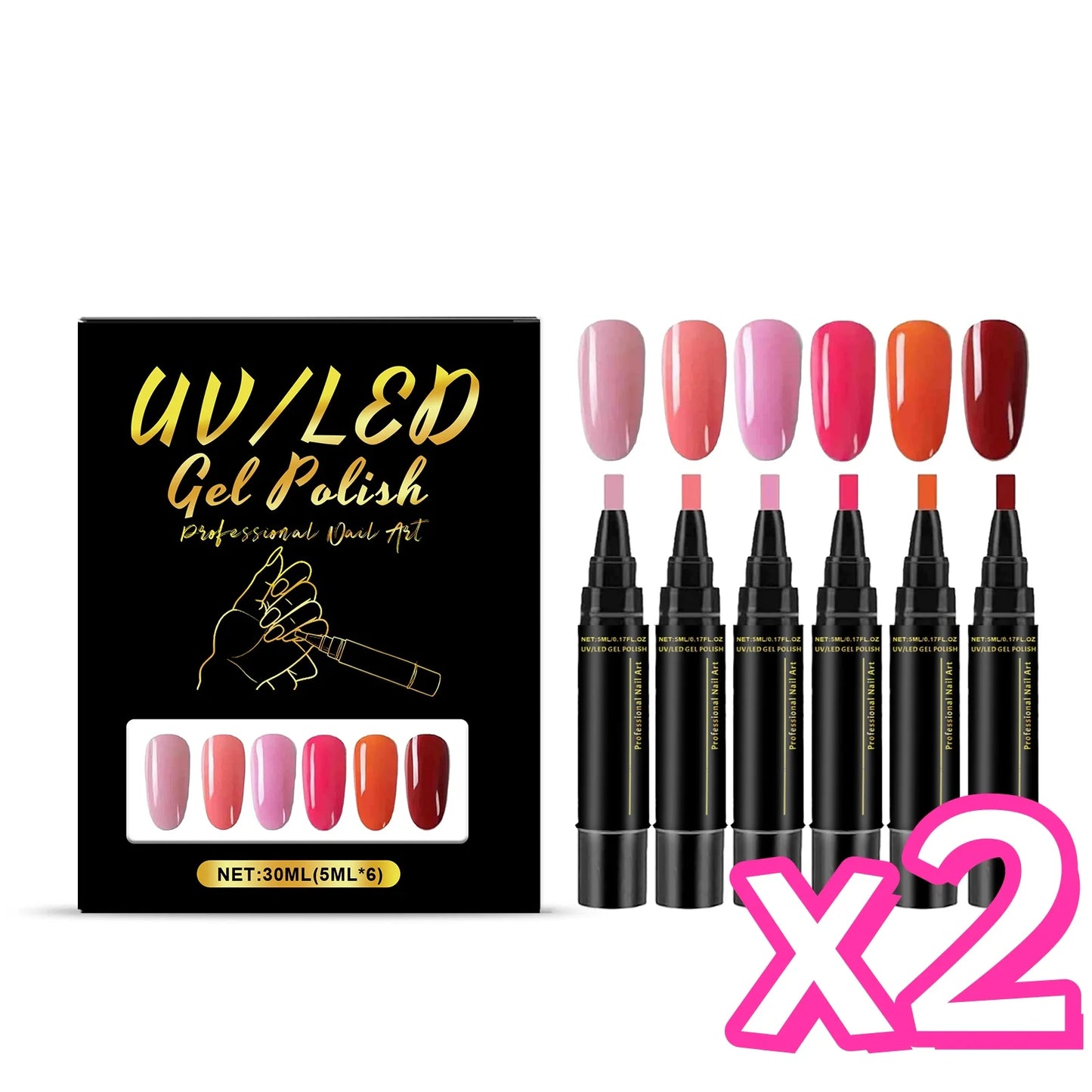 6 Color DIY Nail Art Pens High Pigment Quick Dry Free Draw Design Decorate Nails Safe Gentle Waterproof Nails Art Oil Pens Kit Peaceful Pleasures Health and Wellness SET 1 x2PCS