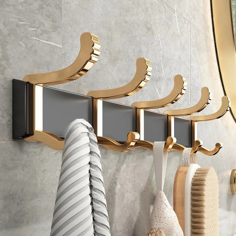 No-Drill Adjustable Door Hooks – 6-Pack Aluminum Bathroom Hooks