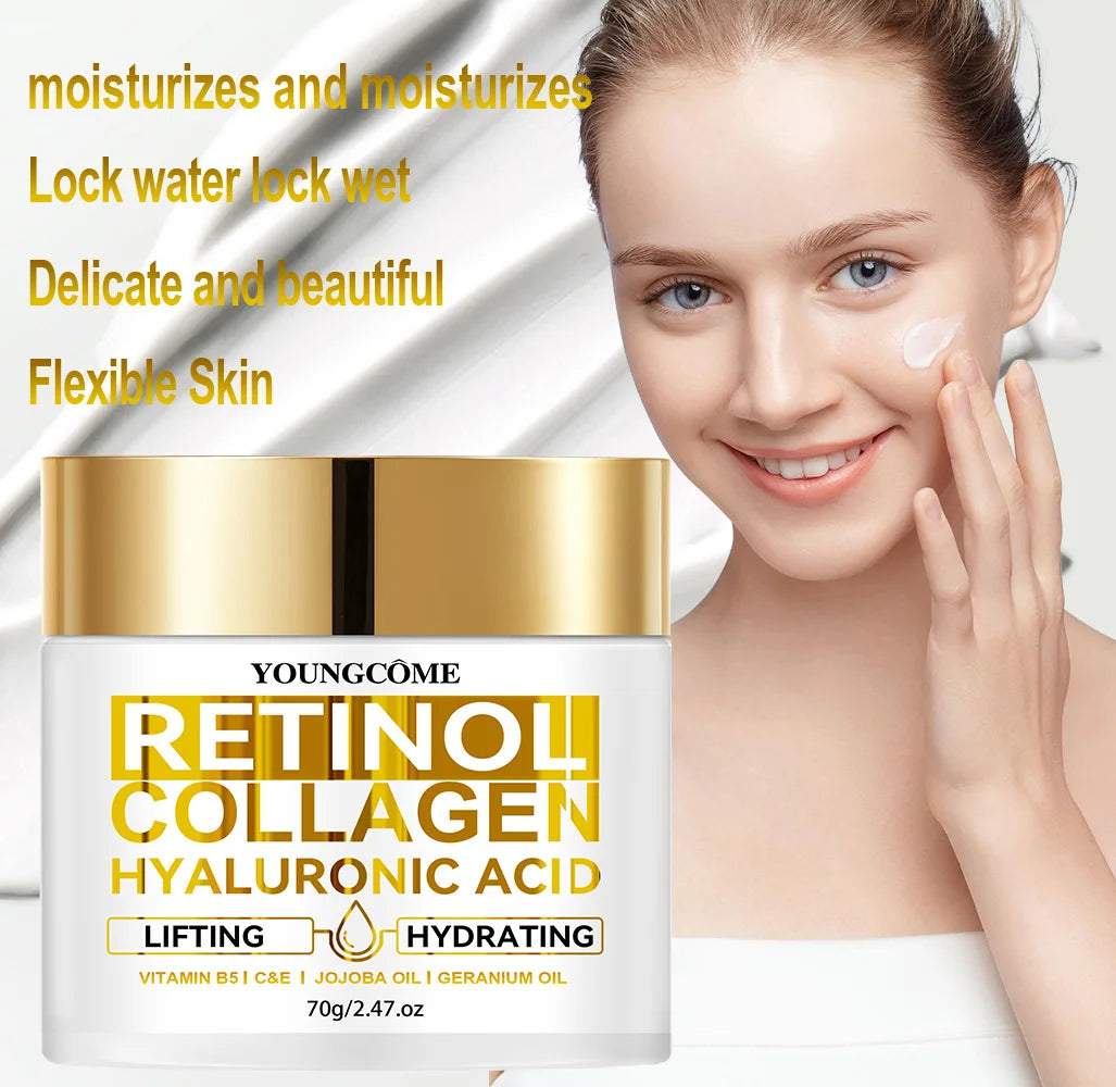Retinol Anti Aging Face Cream Moisturizing Wrinkle Remover Collagen Hyaluronic Acid Creams Skin Care Cosmetic 30&60ML Peaceful Pleasures Health and Wellness