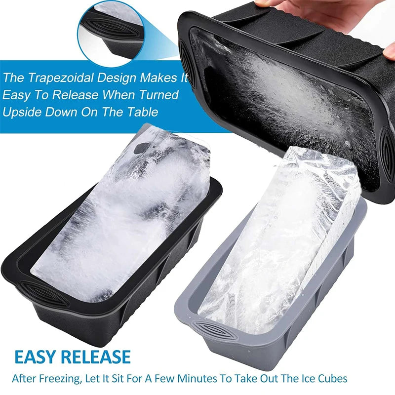 Large Silicone Ice Block Mold – Ice Bath, Big Cube Tray
