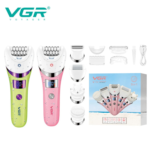 VGR 5-in-1 new high-end hair trimming set multifunctional body hair remover alloy blade full body hair removal device V-759 Peaceful Pleasures Health and Wellness