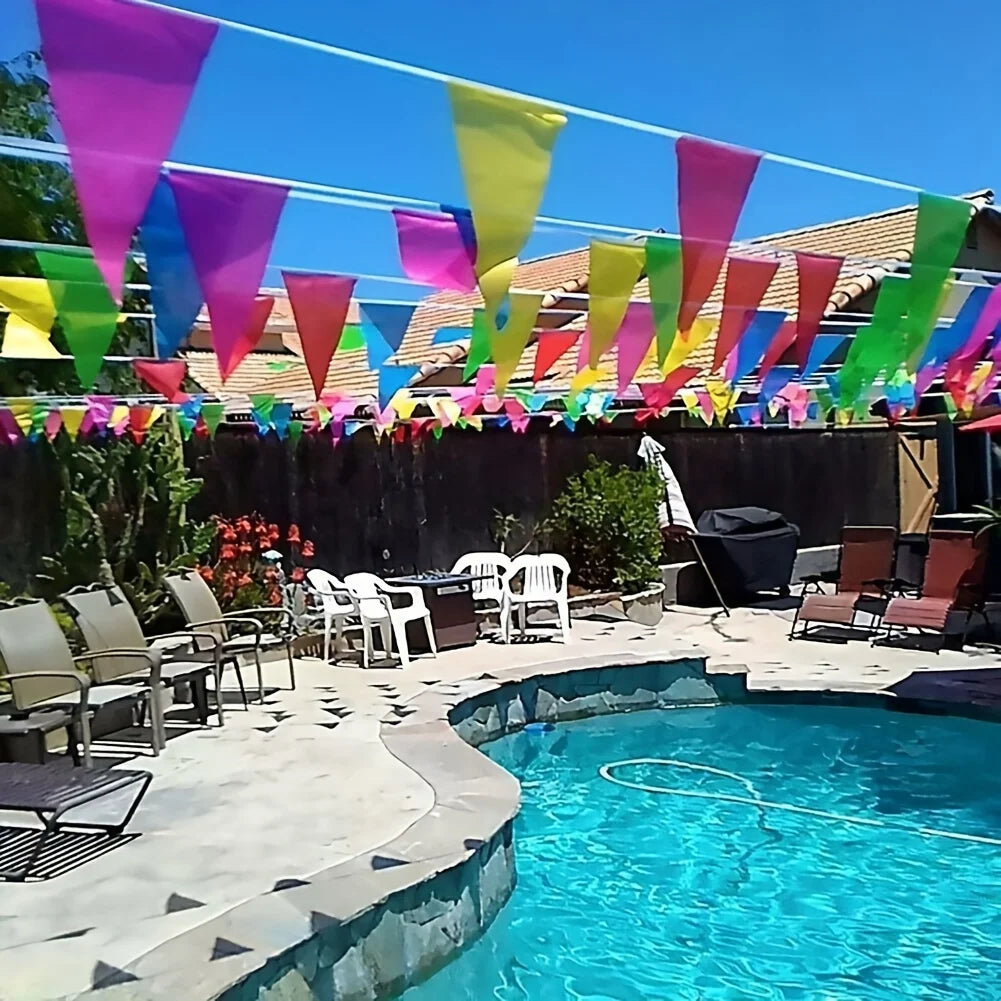 Colorful Triangle Pennant Banner Flags – Party Garland Bulk Pack Party Pennant Flags Peaceful Pleasures Health and Wellness