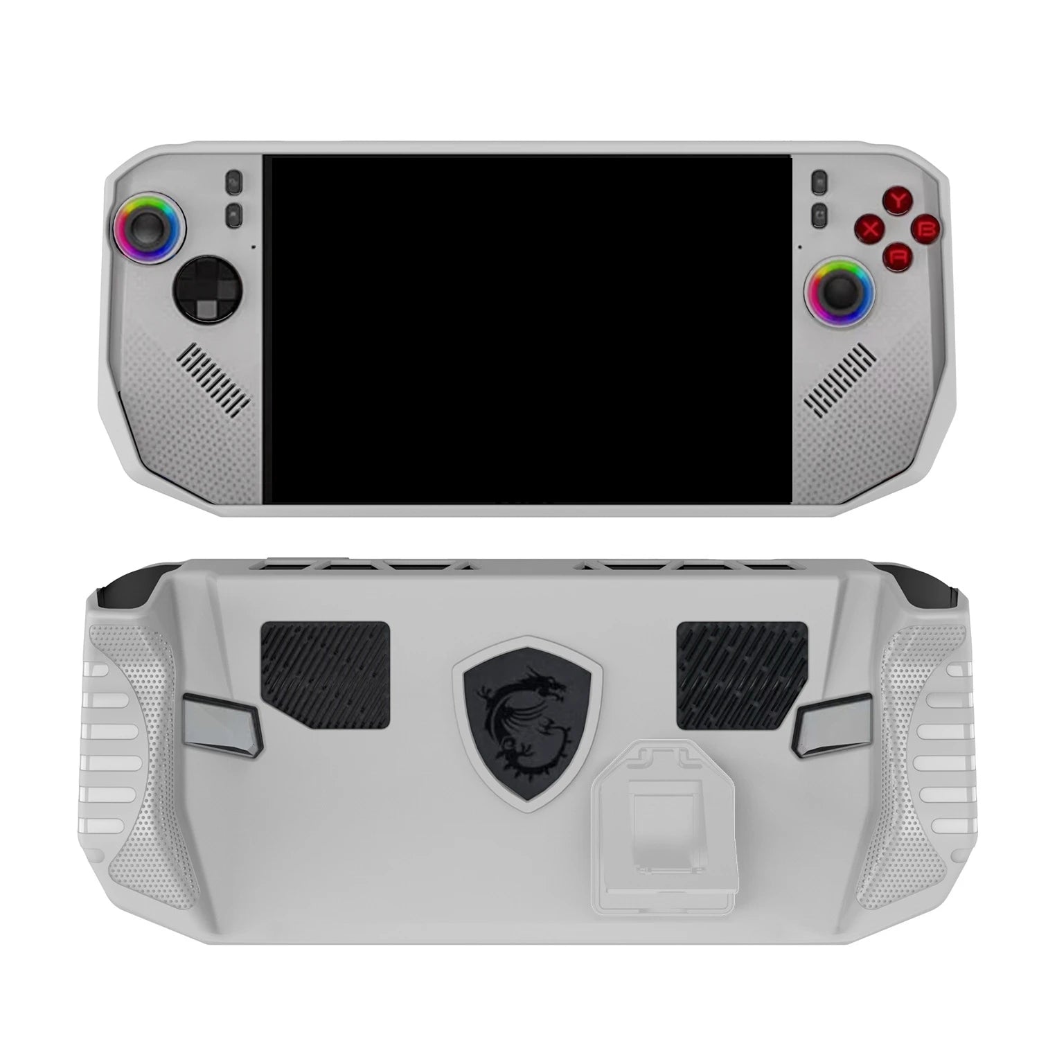 Black/Grey Protective Cover For MSI Claw 8 Z2 Extreme Game Machine TPU With Stand Protective Case Game Machine Protective Case Peaceful Pleasures Health and Wellness