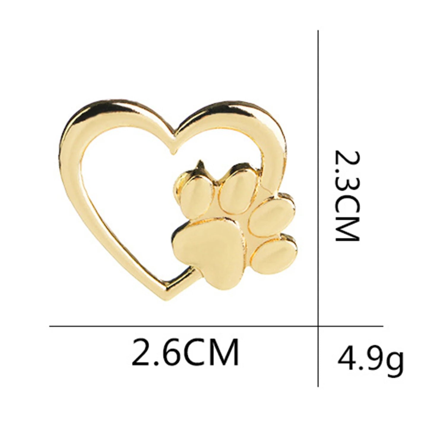 2pcs Heart with Paw Badge Brooch Dripping Oil Paw Brooch Badge Pin for Jewelry Making Clothes Bags Supplies Peaceful Pleasures Health and Wellness