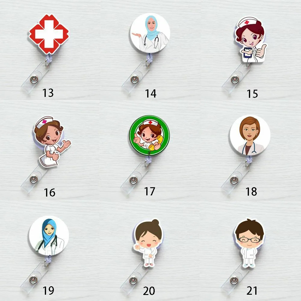 Nurse Exhibiton ID Name Card Badge Reel Doctor Clips Office Supplies Card Holder Clip Badge Holder Clip Name Card Holder Peaceful Pleasures Health and Wellness
