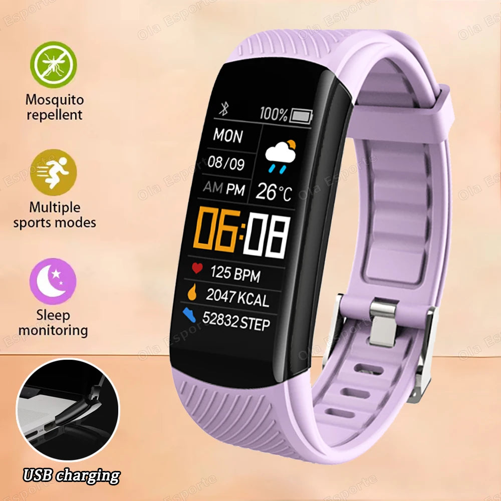 Smart Fitness Tracker Watch Heart Rate Monitor Sleep Steps Swim Waterproof Health Exercise Bracelet For Men Women Smartwatch New Peaceful Pleasures Health and Wellness Purple