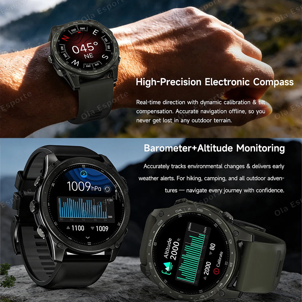 Ola Esporte HW12 Military Smart Watch | AMOLED Bluetooth Call