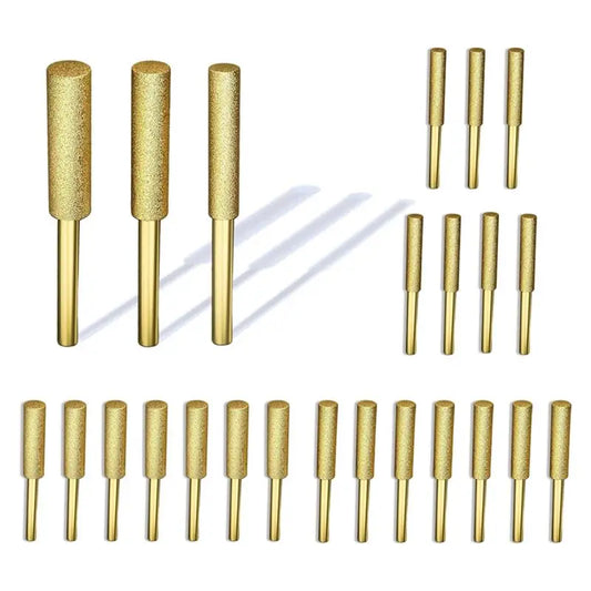 24-Piece Titanium Diamond Chainsaw Sharpening Bits Kit Chainsaw Sharpening Bits Peaceful Pleasures Health and Wellness As Shown