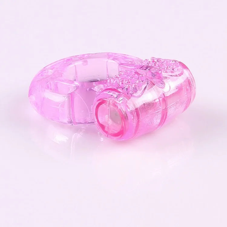 Men's fine lock ring time-delay ring butterfly crystal set vibrating ring time-delay solid semen adult sex toys wholesale Peaceful Pleasures Health and Wellness