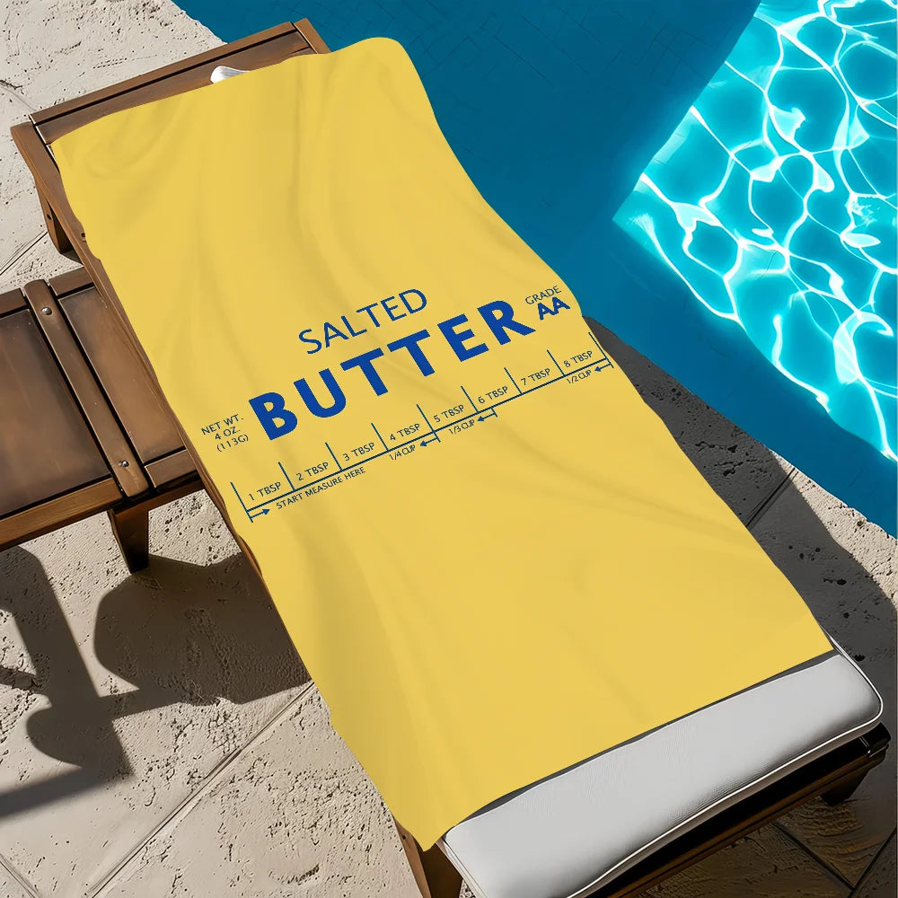 Salted Butter Funny Quick-Dry Beach Towel | Pool Travel Gym Funny Beach Towel Peaceful Pleasures Health and Wellness z3 STJ90x180CM