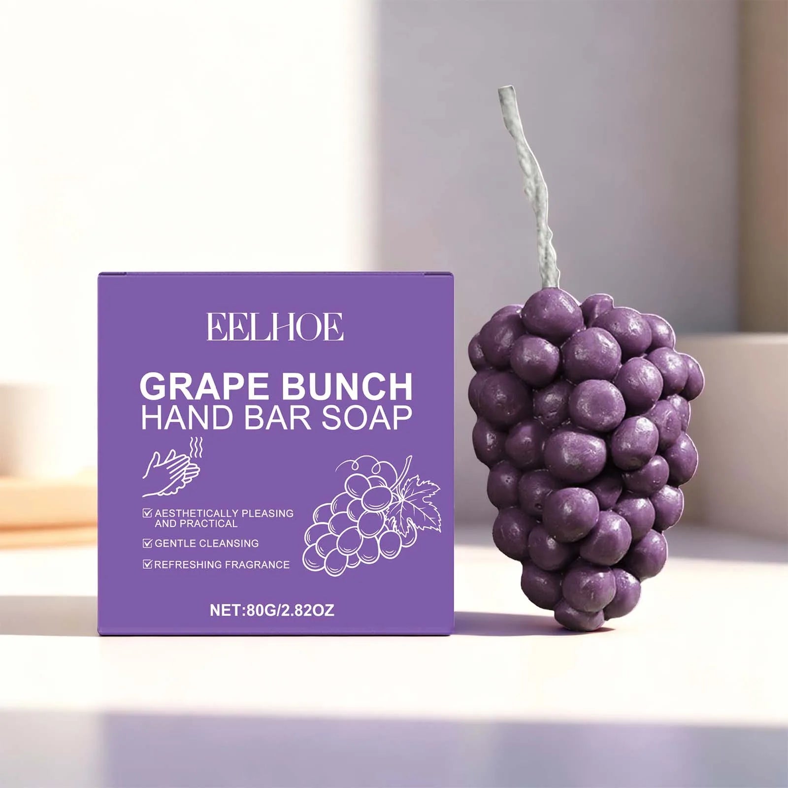 Grape Skewer Soap Gently Effectively Remove Dead Skin Cleaning Dirt Softening Skin Refreshing Grape Fragrance Hand Cleaning Soap Peaceful Pleasures Health and Wellness