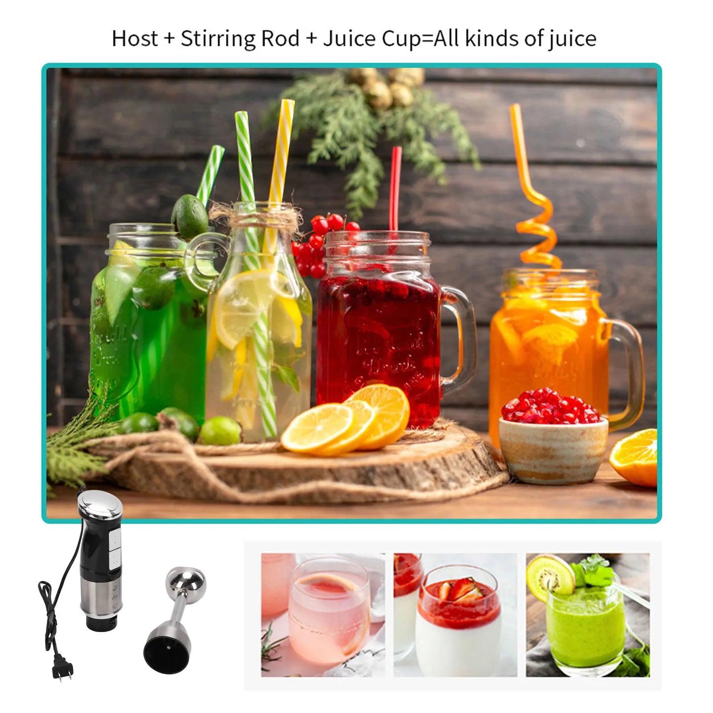 Romellar 400W Immersion Hand Blender | Stick Mixer & Smoothies