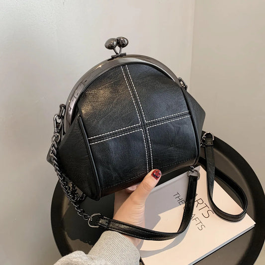 New Solid Color Shell Bag Large Capacity Portable Zero Wallet Fashion Chain Diagonal Straddle One Shoulder Phone Bag Peaceful Pleasures Health and Wellness
