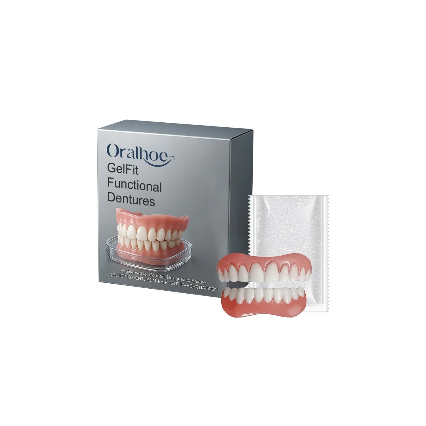 Temporary Veneers Denture Set – Upper & Lower False Teeth Kit