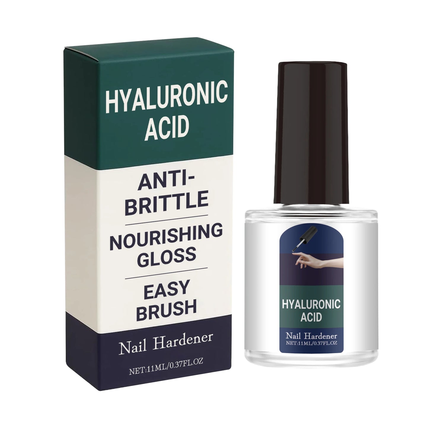 Nourishing Nail Serum Anti Brittle Nail Improve Cracked Cuticles Easy Brush Strengthen Nail Hyaluronic Acid Nail Cuticle Oil Peaceful Pleasures Health and Wellness 11ml boxed