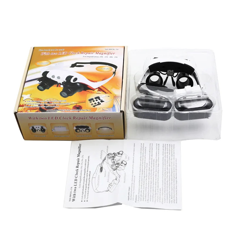 Magnifying Glasses 10X 15X 20X 25X Led Light Lamp Head Loupe Jeweler Headband Magnifier Eye Glasses Optical Glass Tool Repair Peaceful Pleasures Health and Wellness