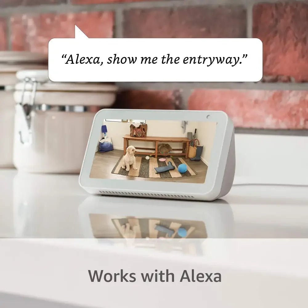 Refurbished HD Security Camera with Alexa, Easy Setup, Indoor/Outdoor Use - White Peaceful Pleasures Health and Wellness