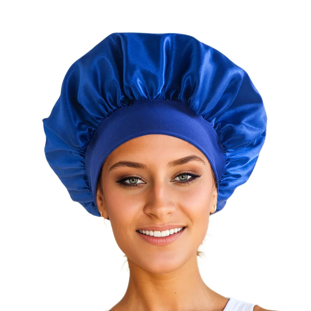 2026 Women Satin Hair Bonnet, Breathable Elastic Wide Band Sleeping Cap, Reusable Shower & Night Hair Protector for Daily Use Peaceful Pleasures Health and Wellness