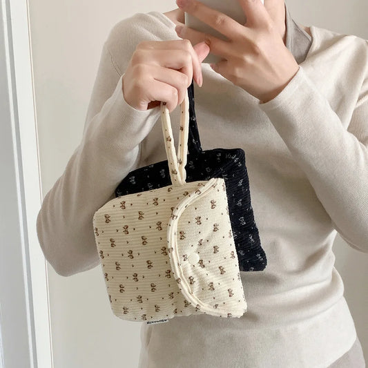Cartoon Bow Sanitary Napkin Storage Bag Girl's Portable Carrying Peaceful Pleasures Health and Wellness