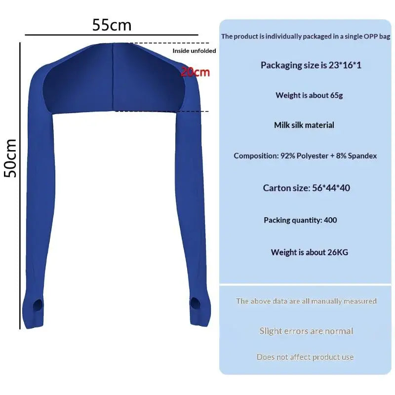UPF 50+ Ice Silk UV Sun Protection Arm Sleeves for Women