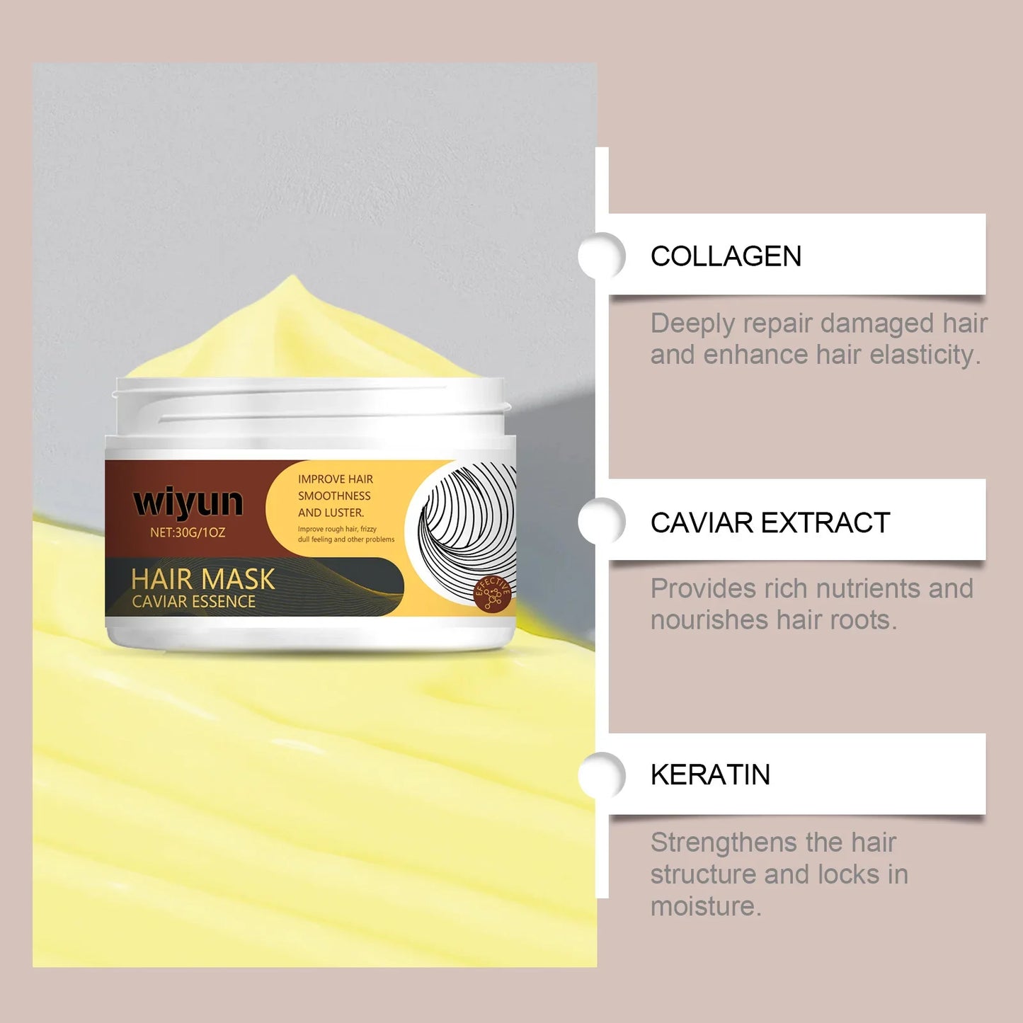 WIYUN Collagen Hair Mask – Keratin Deep Repair Treatment