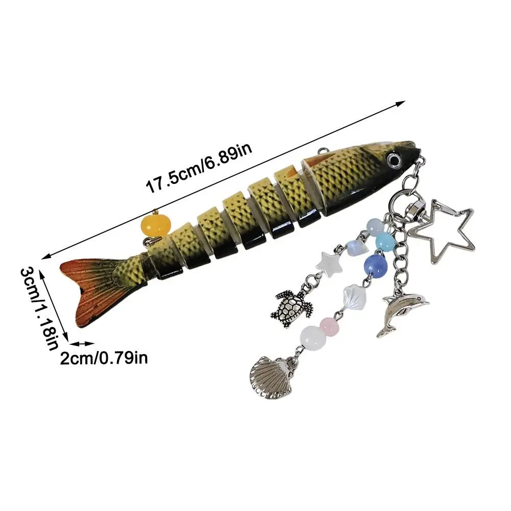 Multi-Jointed Simulation Fish Keychain – Backpack Pendant Gift