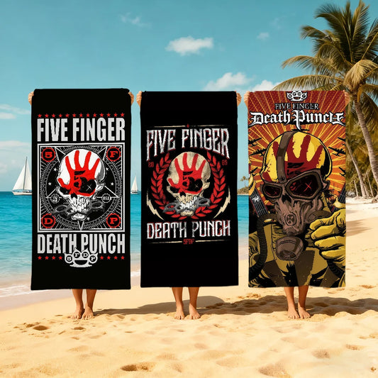 Five Finger Death Punch Quick-Dry Beach Towel | Gym & Travel Quick-Dry Beach Towel Peaceful Pleasures Health and Wellness
