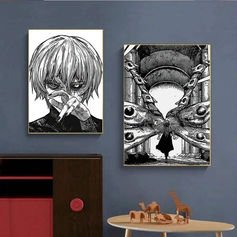 Japanese Anime Tokyo Ghoul Poster Wall Art Canvas Painting Manga Print for Living Room Home Decor Peaceful Pleasures Health and Wellness