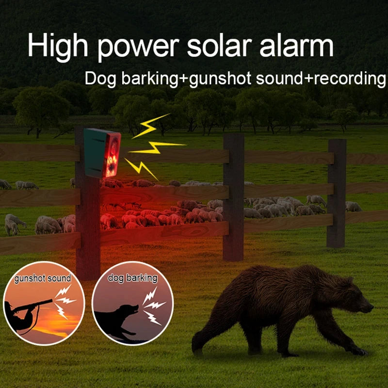 Solar Strobe Alarm Siren Security Light Outdoor Waterproof 3 Levels Adjustable Volume With Remote Control for Farm Yard Peaceful Pleasures Health and Wellness