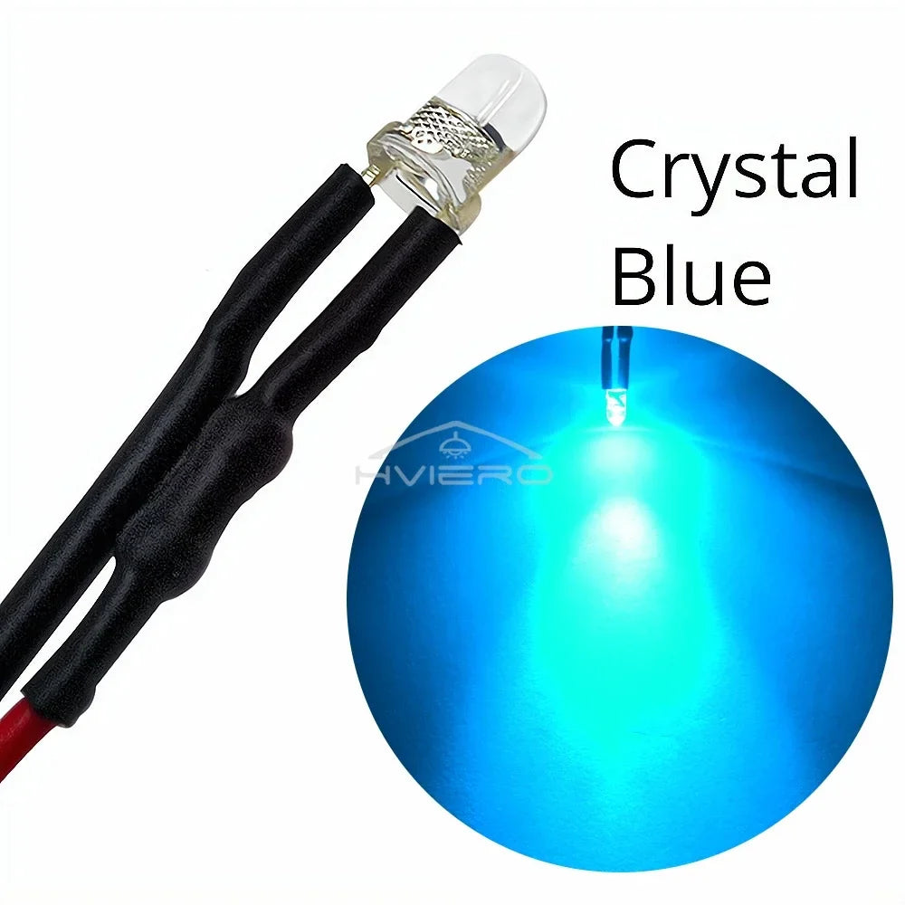 3mm Pre-Wired LED Bulbs DC 12V Water Clear | 5–100 Pack