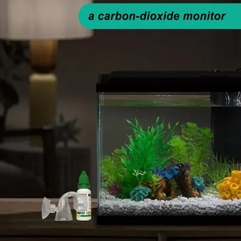 CO2 Indicator Drop Checker Solution Long Term Monitor Test Fish Tank Glass Aquatic Co2 Tester for Fish Tank Aquariums Peaceful Pleasures Health and Wellness