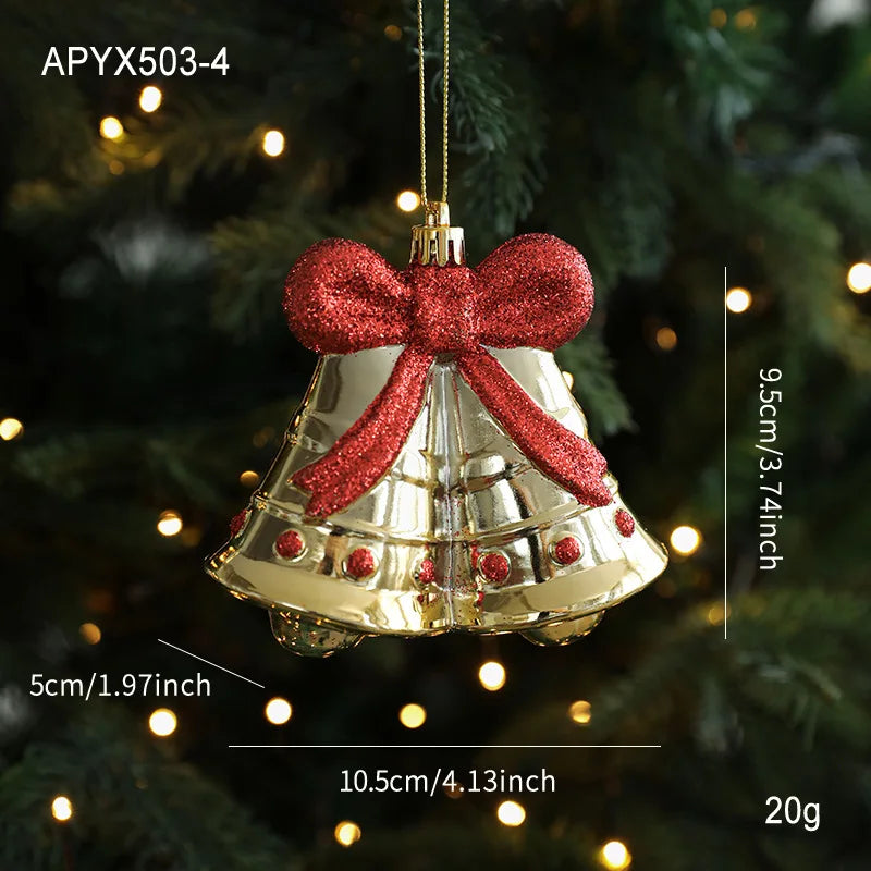Gold & Red Cartoon Christmas Tree Hanging Ornament