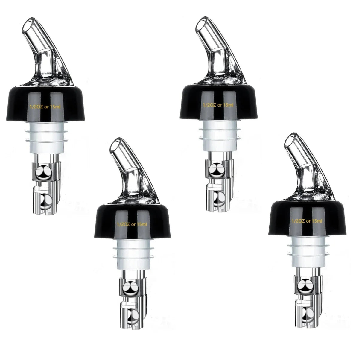 4 Different Measured Bottle Pourer Spouts Liquor Pourers Quick Shot Spirit Driinks Wine Cocktail Whiskey Dispenser Bartender Peaceful Pleasures Health and Wellness 4PCS 15ml