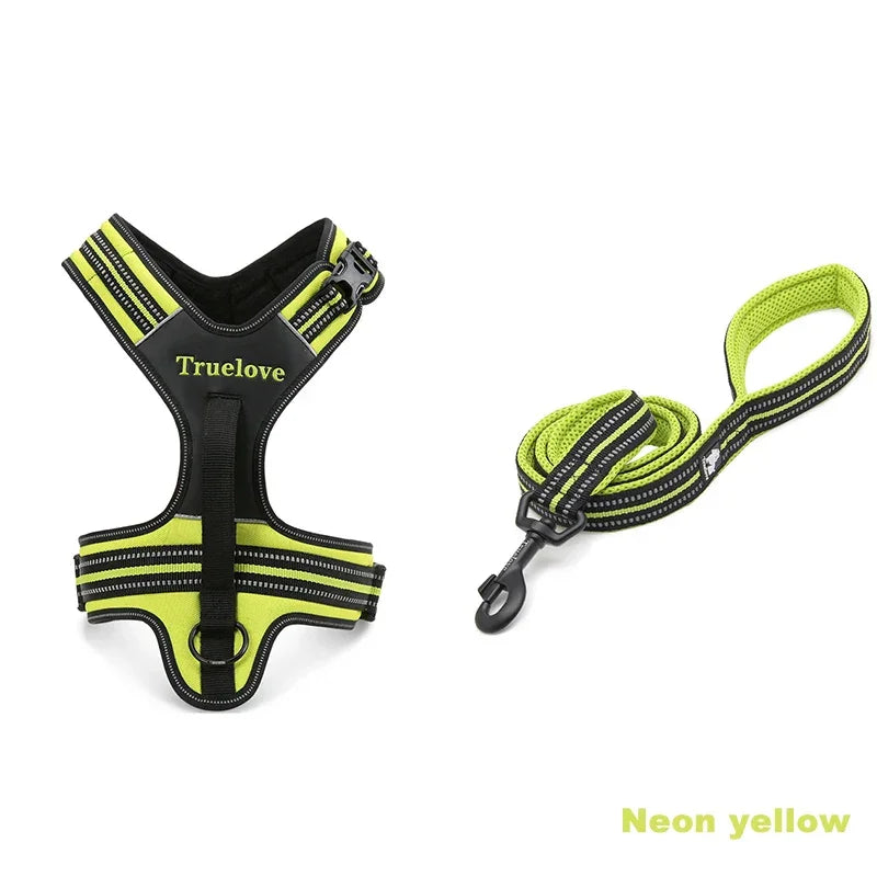 Truelove No Pull Adjustable Dog Harness & Leash Set | TLL5551 Peaceful Pleasures Health and Wellness neon yellow XS China Mainland