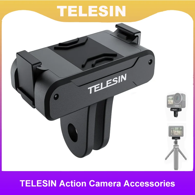 TELESIN Magnetic Two Claw Adapter Action Camera Accessories For DJI OSMO Action 3 Adapter Refined and Safe Peaceful Pleasures Health and Wellness