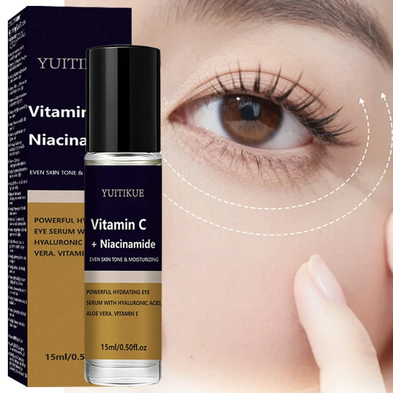 YUITIKUE Vitamin C + Niacinamide Eye Serum | With Hyaluronic Acid & Aloe Vera | For Even Skin Tone & Deep Hydration 15ml Peaceful Pleasures Health and Wellness