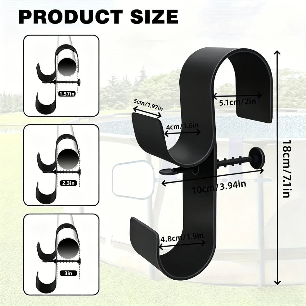 Adjustable Pool Pole Hanger & Leaf Skimmer Net Holder Pool Pole Hanger Peaceful Pleasures Health and Wellness