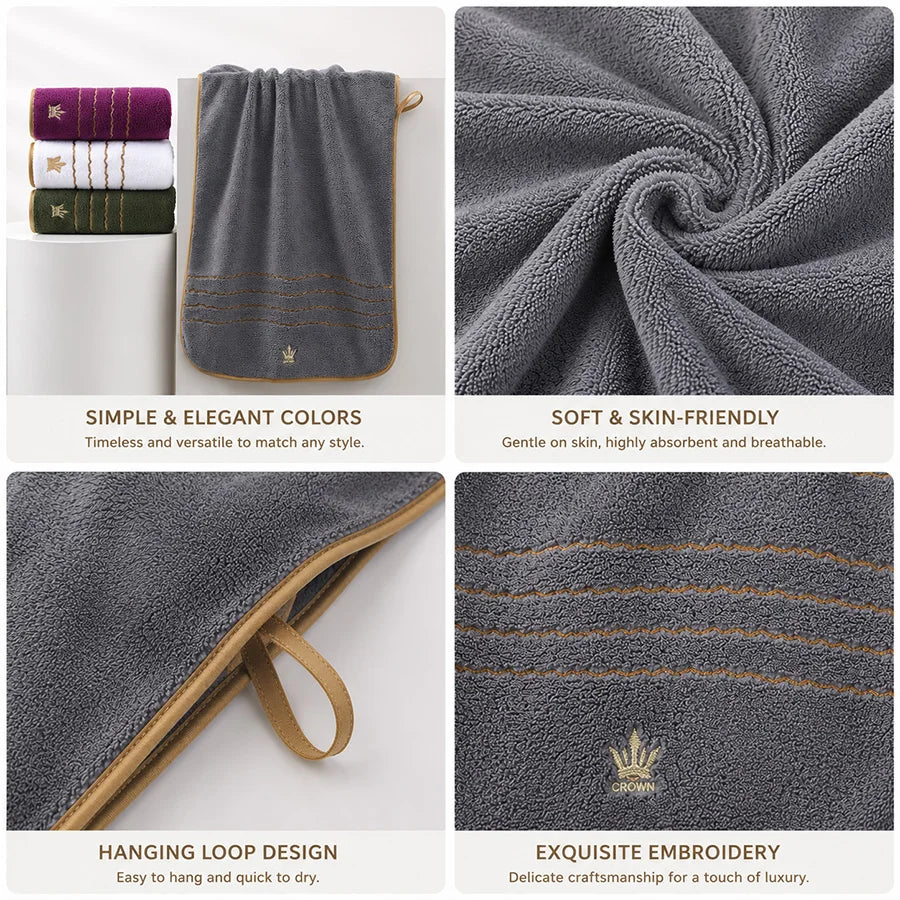 Thick Soft Absorbent Bath Towel | 100% Polyester, Home & Travel