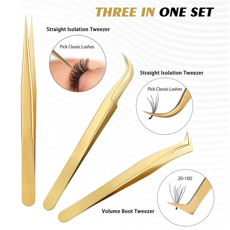 Y51A-Essential Lash Extension Tweezers Set - High Precision Tools With 5 Stainless Steel Tweezers Peaceful Pleasures Health and Wellness