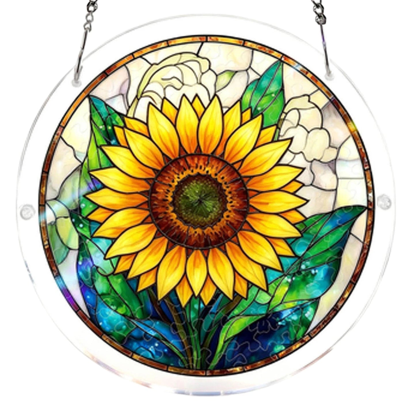 Sun Catcher Puzzle Curtain Decoration Unique Acrylic Sun Catcher Puzzle Kit 7.36 Inch for Doors Garden and Window Hanging Home Peaceful Pleasures Health and Wellness J