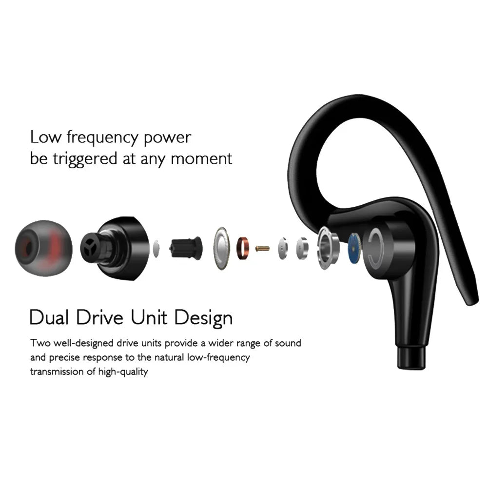 Fanmuran Wired Sport Earphones Waterproof Ear Hook Earbuds 3.5mm