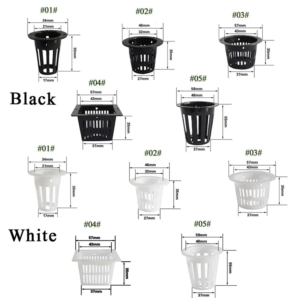 10-Pack Hydroponic Mesh Net Cups – Clone & Nursery Basket Pots