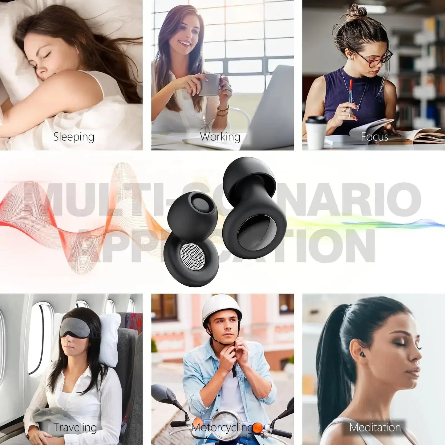 Reusable Silicone Noise Reduction Ear Plugs for Sleeping Concerts Study Travel Peaceful Pleasures Health and Wellness